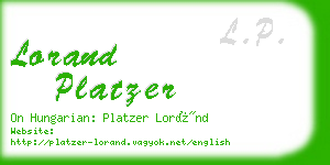 lorand platzer business card